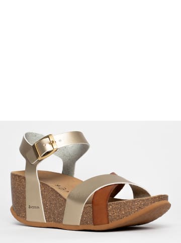 BACKSUN Keilsandaletten in Gold