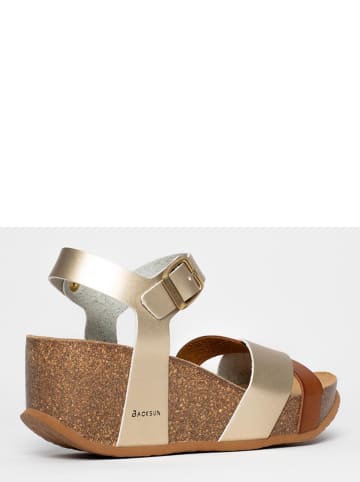 BACKSUN Keilsandaletten in Gold