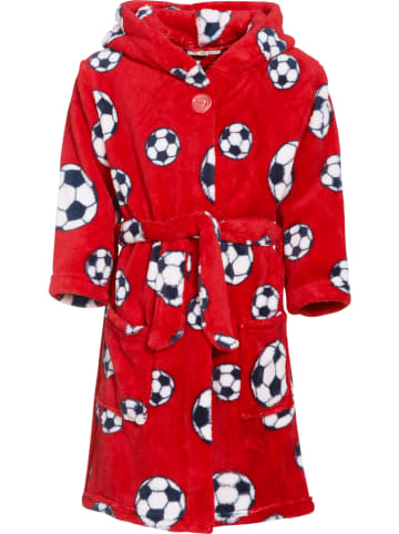 Playshoes Badjas "Voetbal" rood/meerkleurig