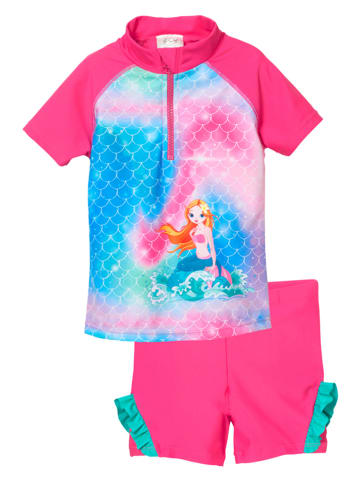 Playshoes 2-delige zwemoutfit "Zeemeermin" roze/meerkleurig