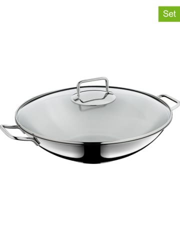 WMF 2tlg. Set: Edelstahl-Wok "Macao" - Ø 22 cm