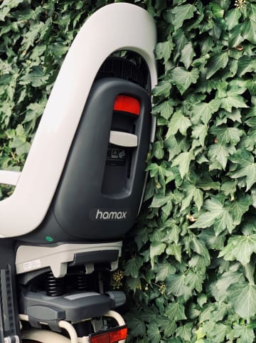 Hamax Fotelik rowerowy "Caress" w kolorze szaro-biało-niebieskim - 9 m+