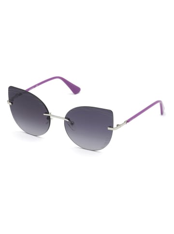 Guess Damskie okulary przeciwsłoneczne w kolorze srebrno-fioletowym