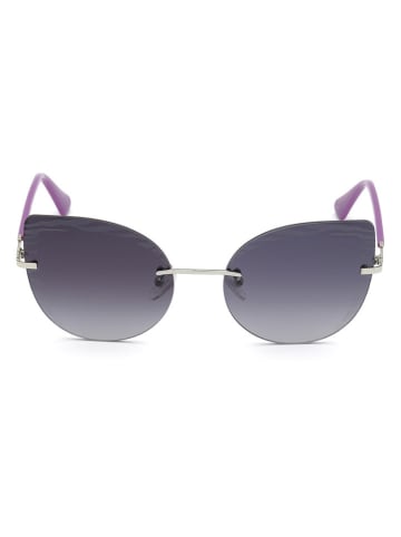 Guess Damskie okulary przeciwsłoneczne w kolorze srebrno-fioletowym