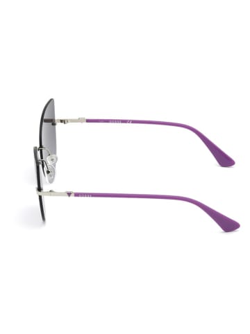 Guess Damskie okulary przeciwsłoneczne w kolorze srebrno-fioletowym