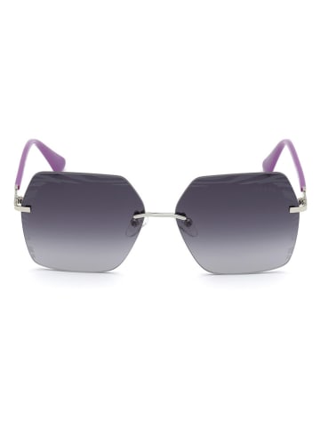 Guess Damskie okulary przeciwsłoneczne w kolorze srebrno-fioletowym