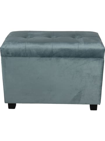 Clayre & Eef Aufbewahrungshocker in Petrol - (B)60 x (H)43x (T)36 cm