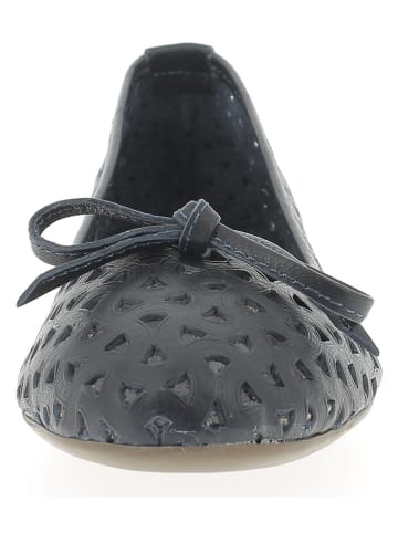 Andrea Conti Leren ballerina's donkerblauw