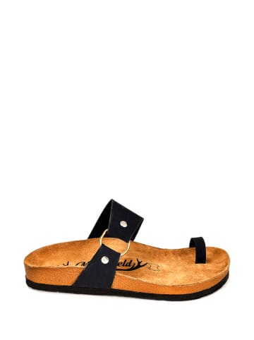 Moosefield Leren slippers donkerblauw