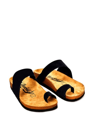 Moosefield Leren slippers donkerblauw