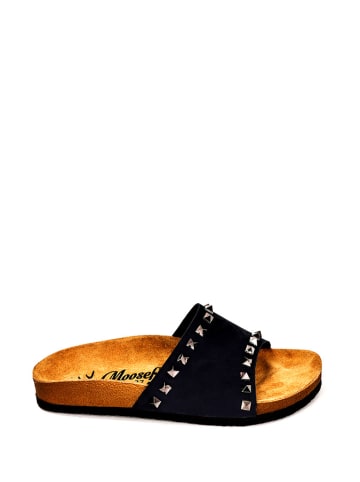 Moosefield Leren slippers donkerblauw