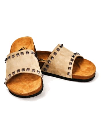 Moosefield Leder-Pantoletten in Beige