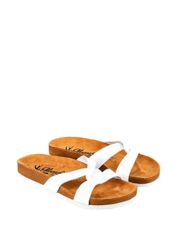 Moosefield Leren slippers wit