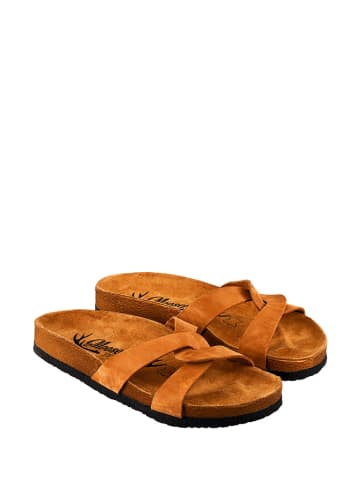Moosefield Leren slippers bruin