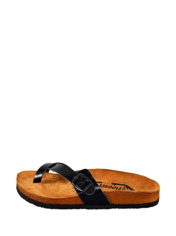Moosefield Leren teenslippers zwart