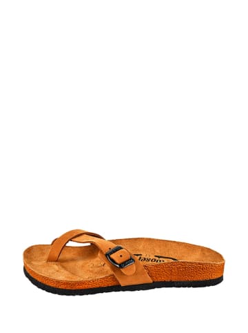 Moosefield Leren teenslippers bruin
