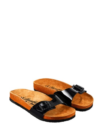 Moosefield Leren slippers zwart