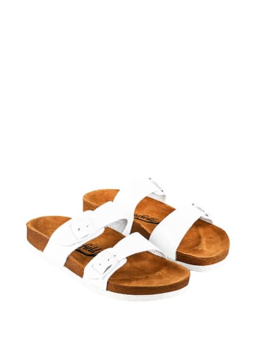 Moosefield Leren slippers wit