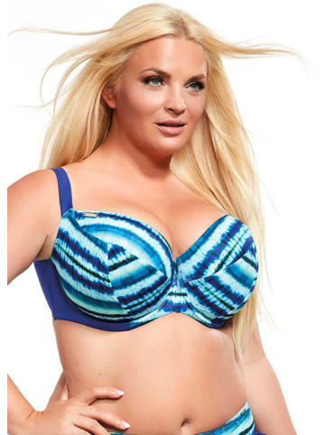 Kris Line Bikini-Oberteil "Hokkaido" in Blau/ Türkis