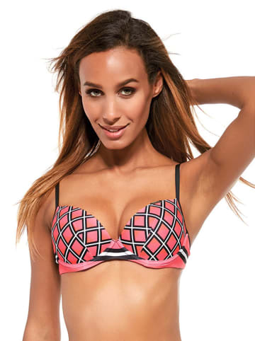 Kris Line Biustonosz bikini "Tanzania" w kolorze koralowo-czarnym