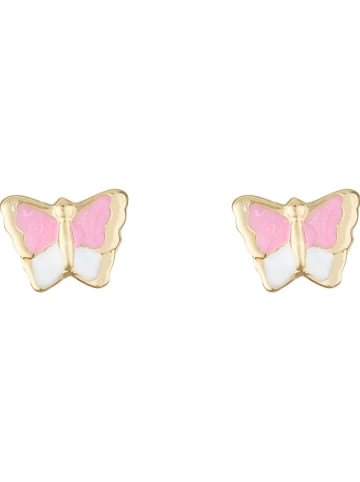 L'OR by Diamanta Gold-Ohrstecker "Papillon amoureux"