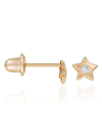 L instant d Or Gouden oorstekers "Etoile" met edelstenen