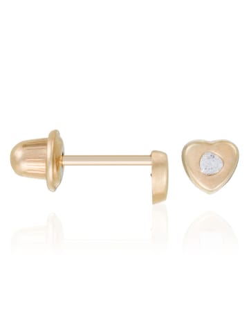 L instant d Or Gold-Ohrstecker "Coeur véritable" mit Edelsteinen