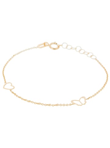 OR ÉCLAT Gold-Armkette "Coeur & papillon" mit Schmuckelementen