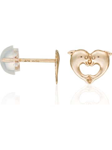 L'OR by Diamanta Gouden oorstekers "Dauphins merveilleux"
