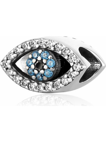 MAISON D'ARGENT Zilveren bead "Evil eye" met edelstenen