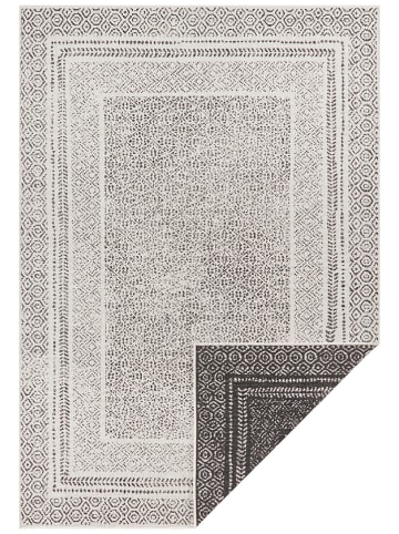 WHITE LABEL Dywan zewnętrzny w kolorze czarno-kremowym