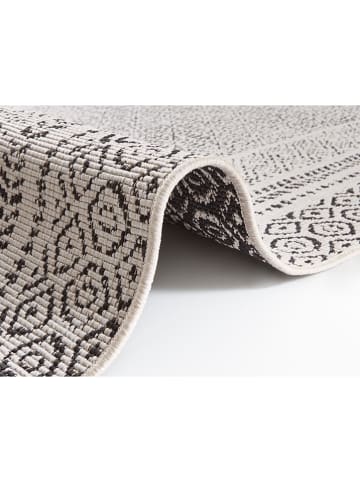 WHITE LABEL Dywan zewnętrzny w kolorze czarno-kremowym