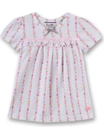 Sanetta Kidswear Sukienka w kolorze biało-jasnoróżowym