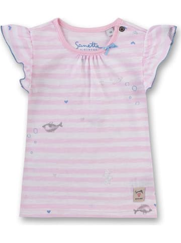 Sanetta Kidswear Koszulka w kolorze jasnoróżowo-białym