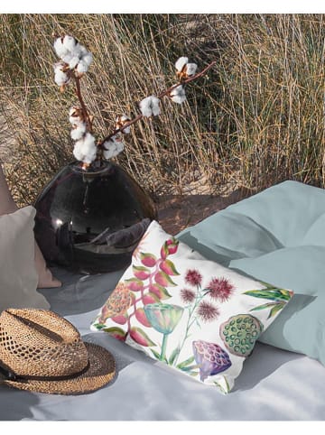 Madre Selva Poduszka ogrodowa w kolorze białym ze wzorem - 45 x 30 cm