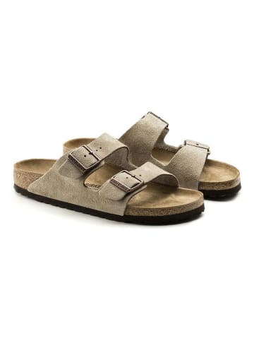 Birkenstock Leder-Pantoletten "Arizona" in Beige