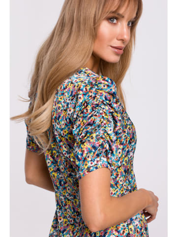 made of emotion Jurk wit/lichtblauw/geel