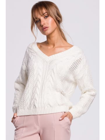 made of emotion Sweter w kolorze kremowym