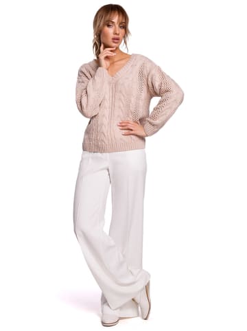 made of emotion Sweter w kolorze beżowym