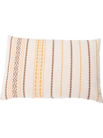David Fussenegger Kissenhülle "Lino" in Creme/ Braun