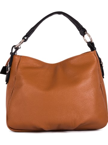 Anna Morellini Leder-Schultertasche "Noemi 1" in Braun - (B)30,5 x (H)26 x (T)9 cm