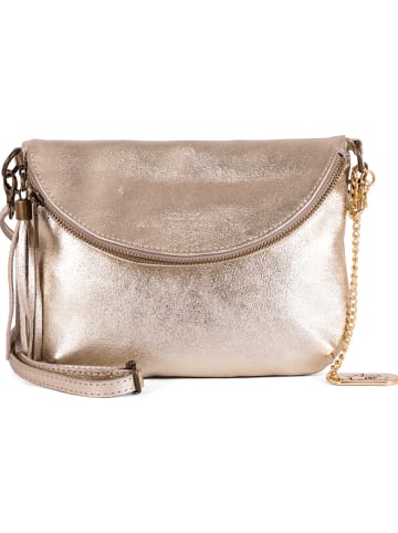 Anna Morellini "Beverly" leather bag in gold - 22 x 18 x 2 cm