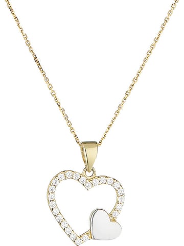 OR ÉCLAT Gold-Halskette "Duo de coeur" mit Anhänger - (L)43 cm