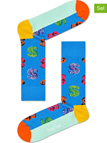 Happy Socks 2-delige set: sokken "Andy Warhol" blauw/meerkleurig
