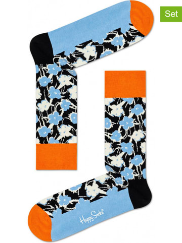 Happy Socks 2er-Set: Socken "Andy Warhol Flower" in Hellblau/ Bunt