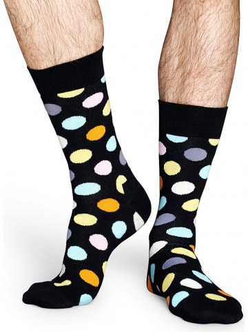 Happy Socks Skarpety (2 pary) "Big Dots" w kolorze czarnym ze wzorem