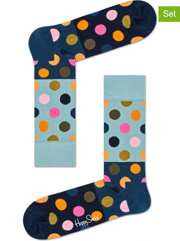 Happy Socks 2er-Set: Socken "Big Dots" in Blau/ Bunt