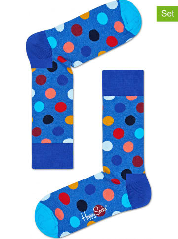 Happy Socks 2er-Set: Socken "Big Dots" in Blau/ Bunt
