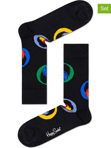 Happy Socks 2-delige set: sokken "Beatles Bright Spot" zwart/meerkleurig
