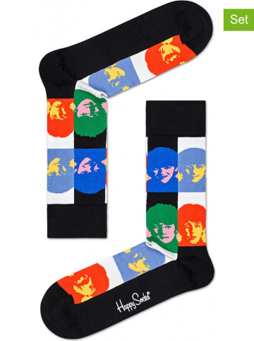 Happy Socks 2-delige set: sokken "Beatles All Together Now" zwart/meerkleurig